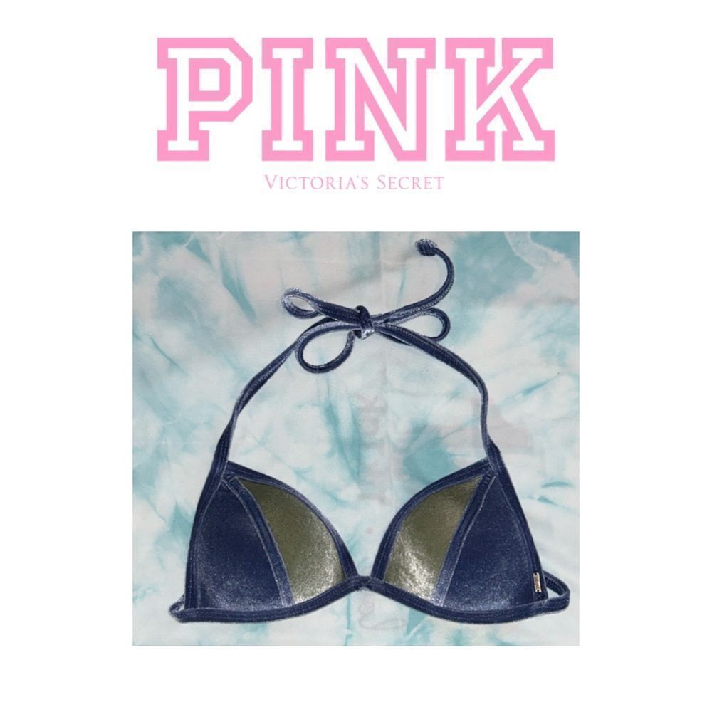 PINK‎ Victoria’s Secret Swim Crushed Velvet Strappy Bikini Top - Size S